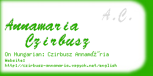 annamaria czirbusz business card